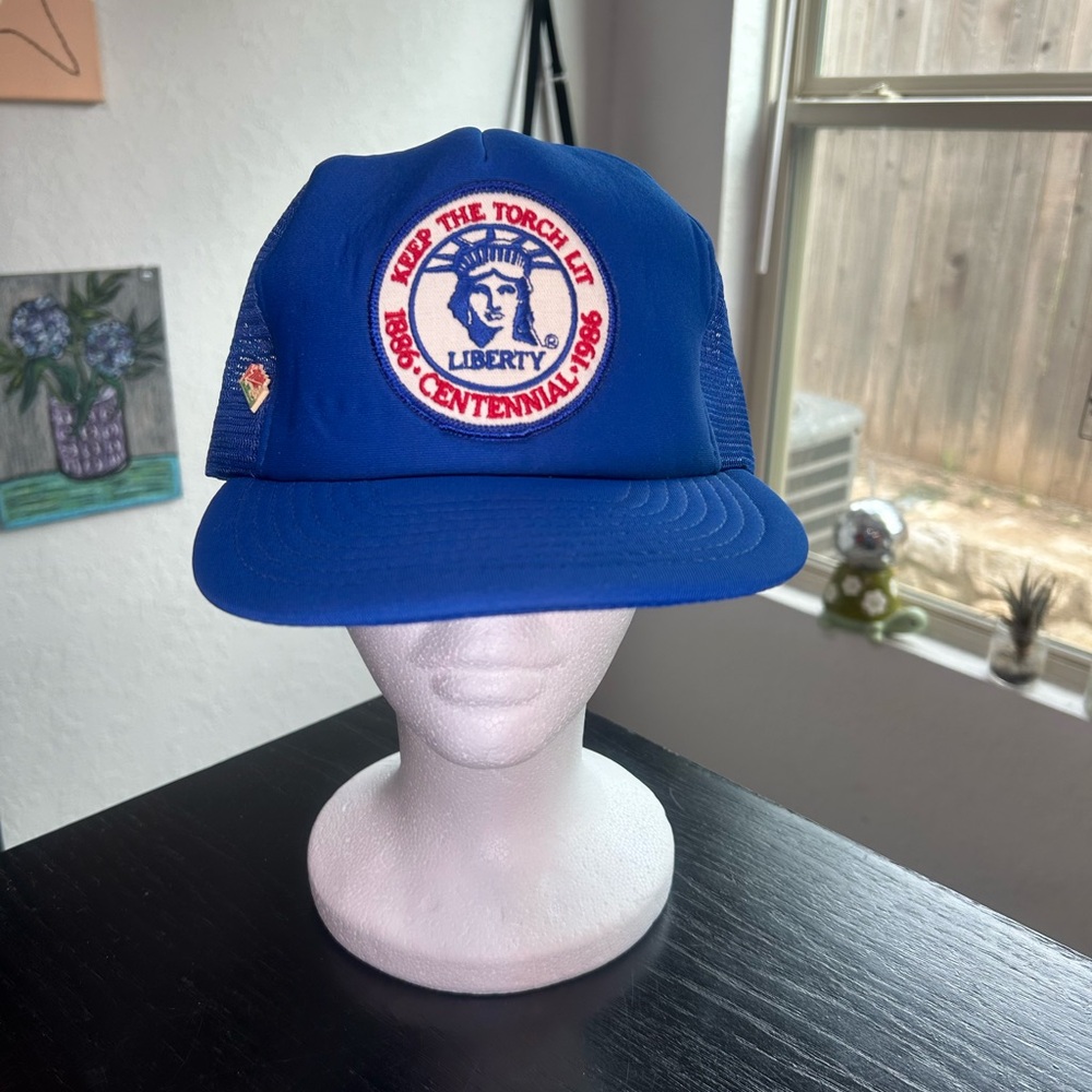 Blue Centennial Liberty Cap- 1986 Statue of Liberty- SnapBack- come with pin